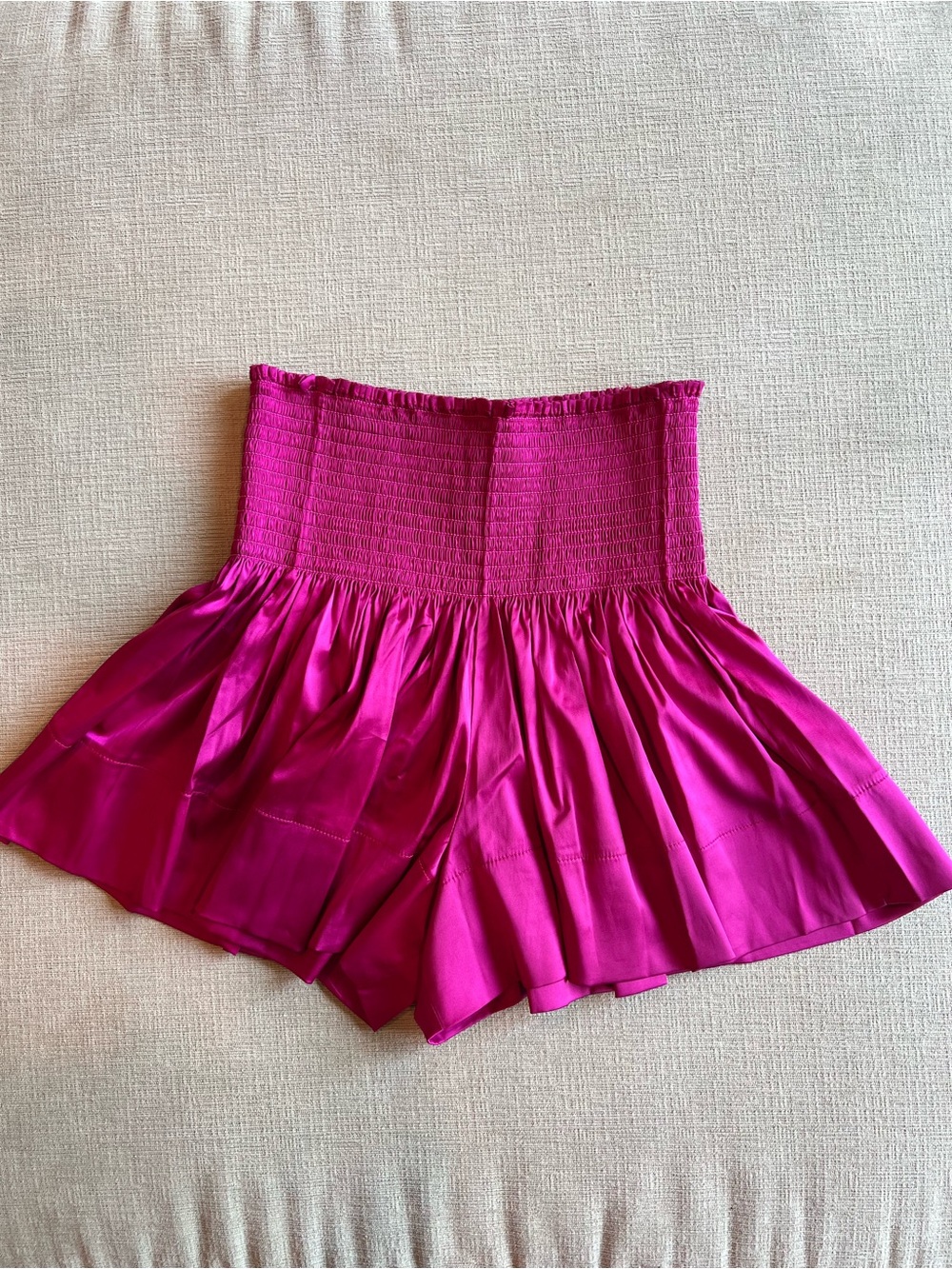 NATURAL LIFE Bright Magenta Smocked, Wide Waistband Flowy Shorts